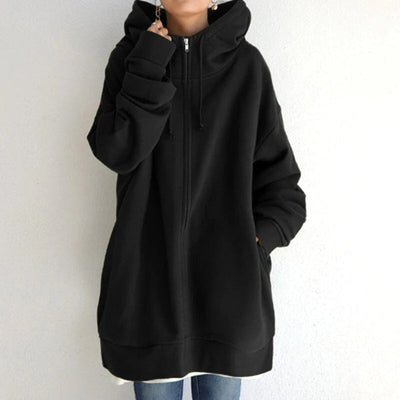 Women’s Hoodie – Oversized Fit – Plush Cotton Feel – Full Zip – Long Sleeve Casual
