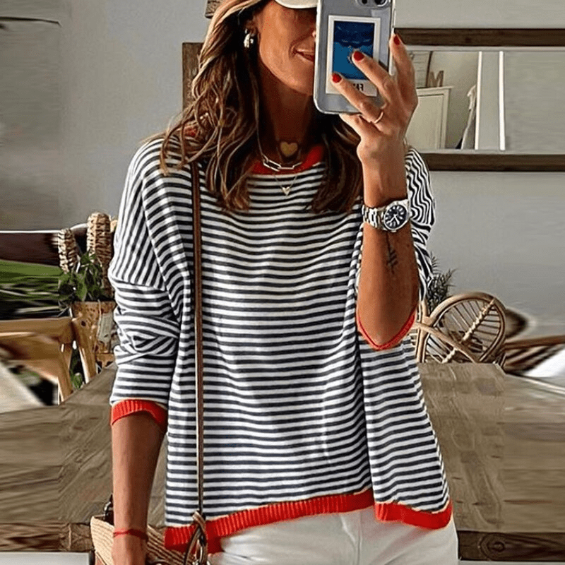 Inès Lavigne – Timeless Stripe Sweater with Accent Hem