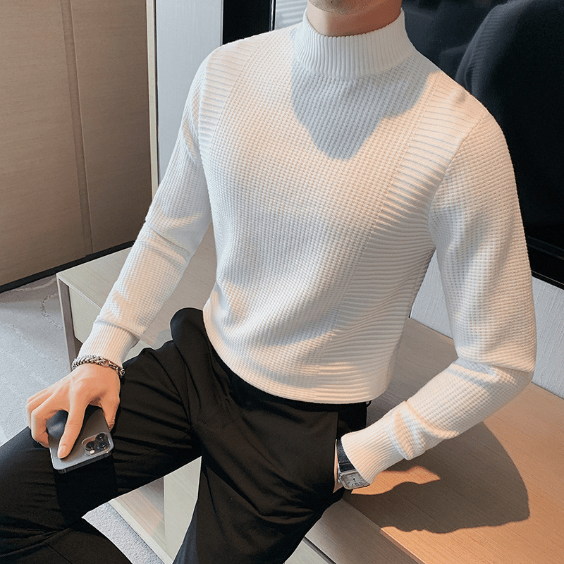 Jack Washington Waffle High Collar Sweater