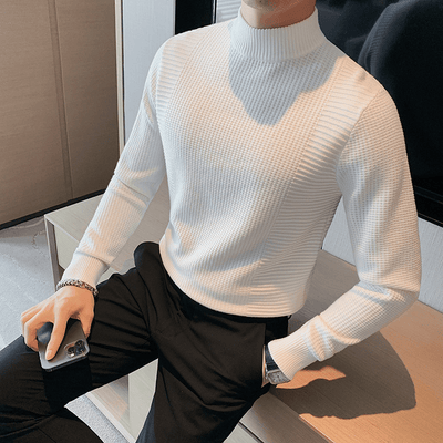 Jack Washington Waffle High Collar Sweater