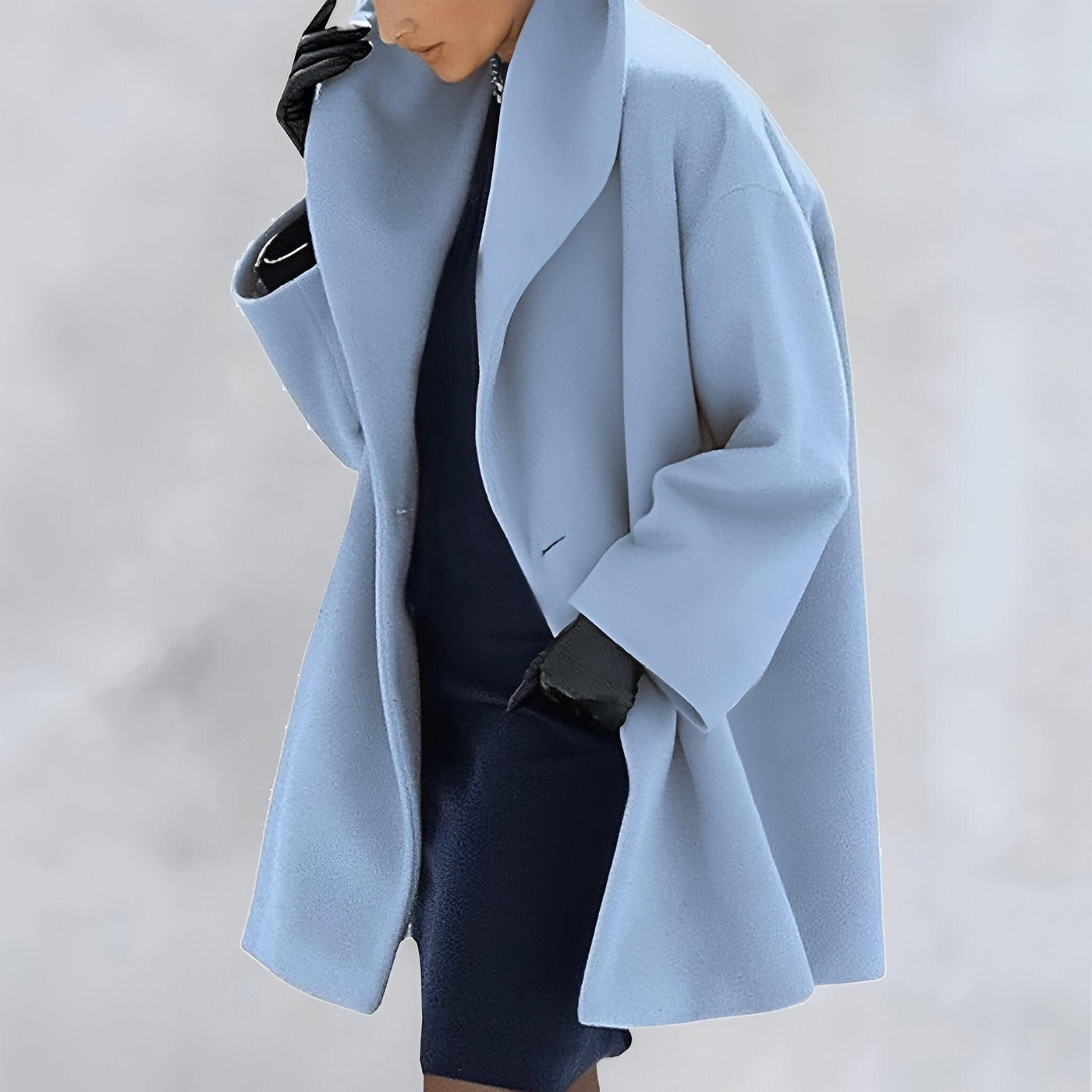 Avencea | Windproof Wool Coat with Shawl Collar