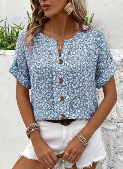NORTHLINE STUDIO | FLORAL BUTTON BLOUSE