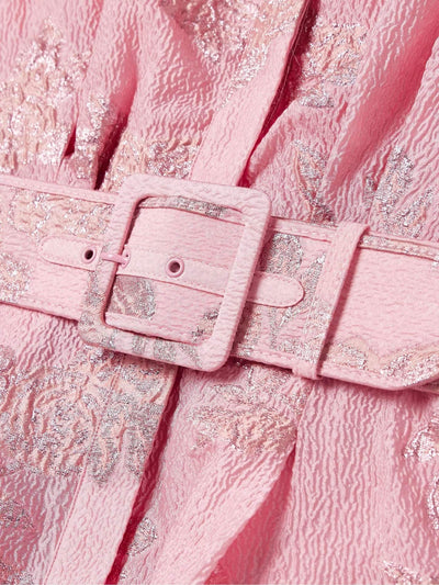 Aven | Retro Pink Lapel High Waist Dress