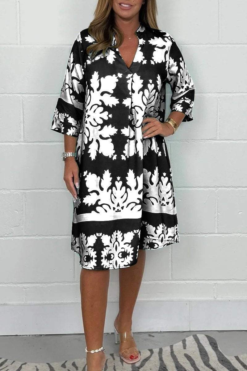 Gisella | Elegant Printed Midi Dress
