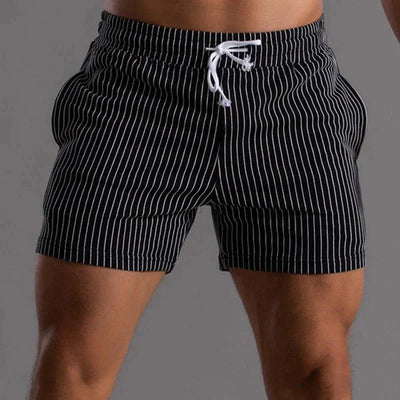 Men’s Swim Shorts – Tailored Fit – Quick-Dry  – Mid-Thigh – Stripe Pattern