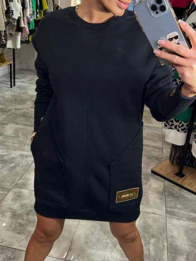 Audrey – Elegant Round Neck Dress Made from Sustainable Materials