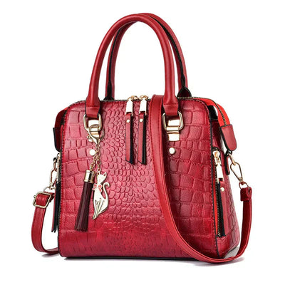 Belen - Luxury Crocodile-Embossed Leather Bag