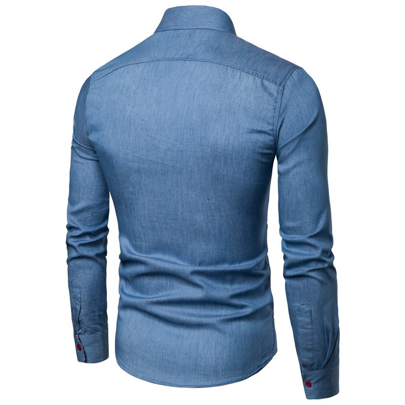 Men’s Long-Sleeve Button-Up Shirt - Slim Fit - Lightweight Breathable Fabric