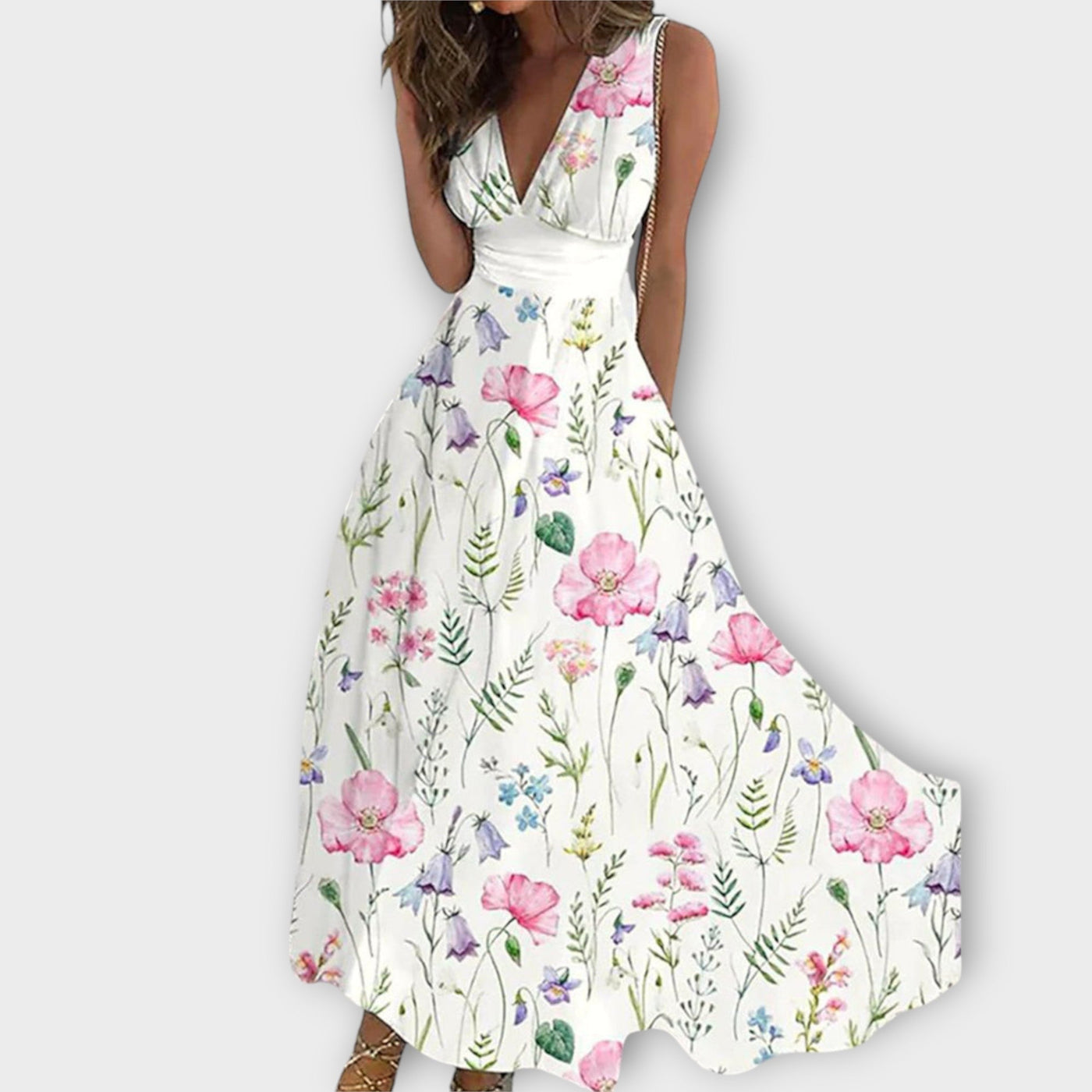 Ruby | Floral V-Neck Midi