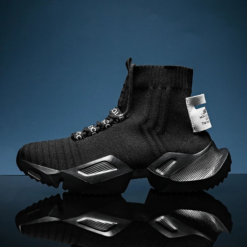 StreetFlow Lace-Up Knit Sneakers