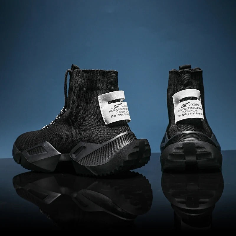 StreetFlow Lace-Up Knit Sneakers