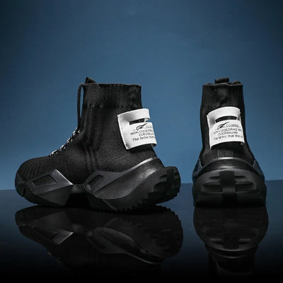 StreetFlow Lace-Up Knit Sneakers