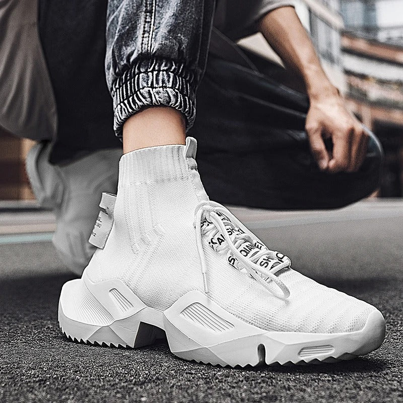StreetFlow Lace-Up Knit Sneakers