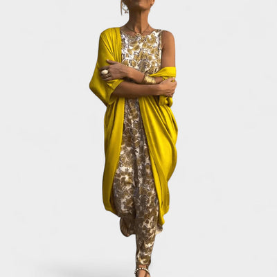 MIRANDA | ELEGANT DRESS & CARDIGAN SET