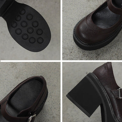 Brzyska - Shoes made of patent leather on a thick platform