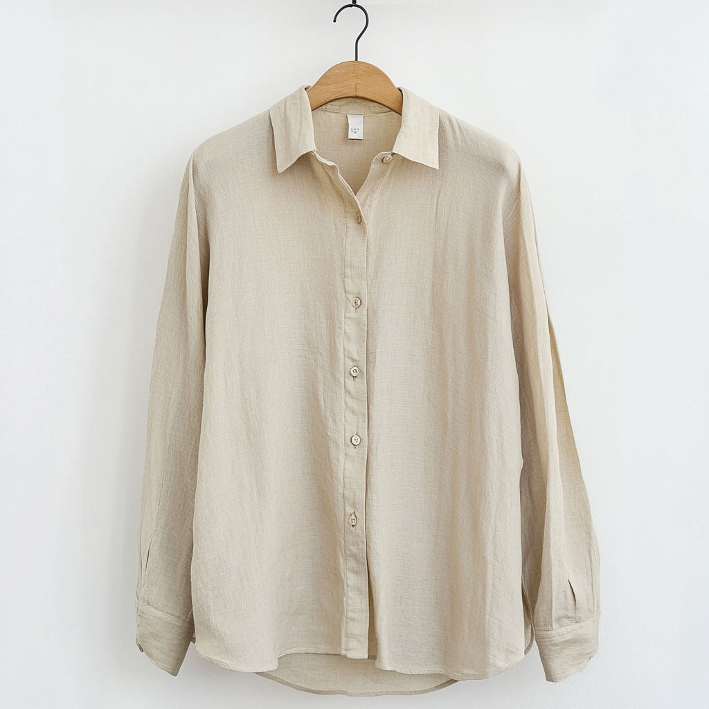 Men’s Linen Shirt – Relaxed Fit – Long Sleeve – Button-Up Casual Lightweight Top