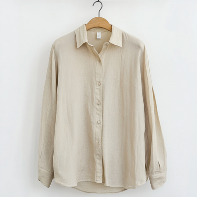 Men’s Linen Shirt – Relaxed Fit – Long Sleeve – Button-Up Casual Lightweight Top