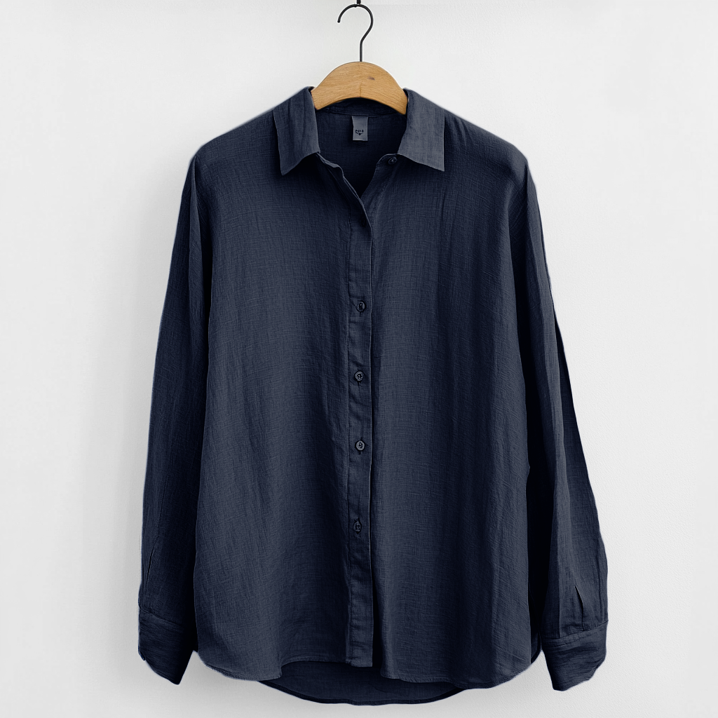 Men’s Linen Shirt – Relaxed Fit – Long Sleeve – Button-Up Casual Lightweight Top