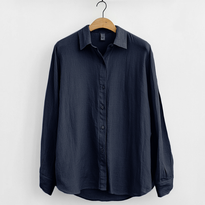 Men’s Linen Shirt – Relaxed Fit – Long Sleeve – Button-Up Casual Lightweight Top