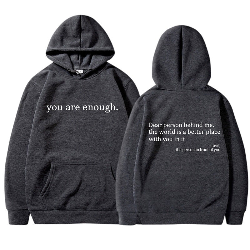 Men’s Hoodie – Relaxed Fit – Cotton Blend – Drawstring Hood – Printed Front and Back