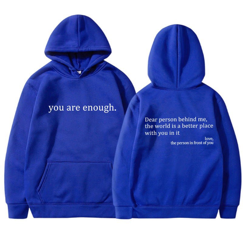 Men’s Hoodie – Relaxed Fit – Cotton Blend – Drawstring Hood – Printed Front and Back