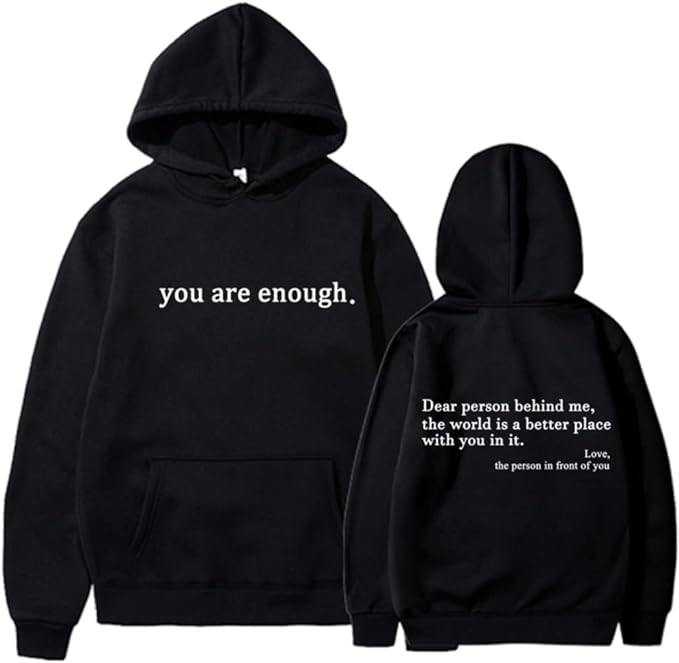 Men’s Hoodie – Relaxed Fit – Cotton Blend – Drawstring Hood – Printed Front and Back