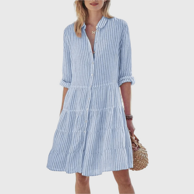 Grace | Mint Stripe Button-Down Shirt Dress