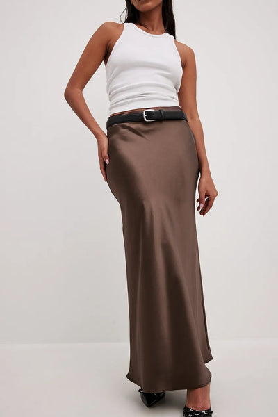 Avencea Satin Skirt with High Waist