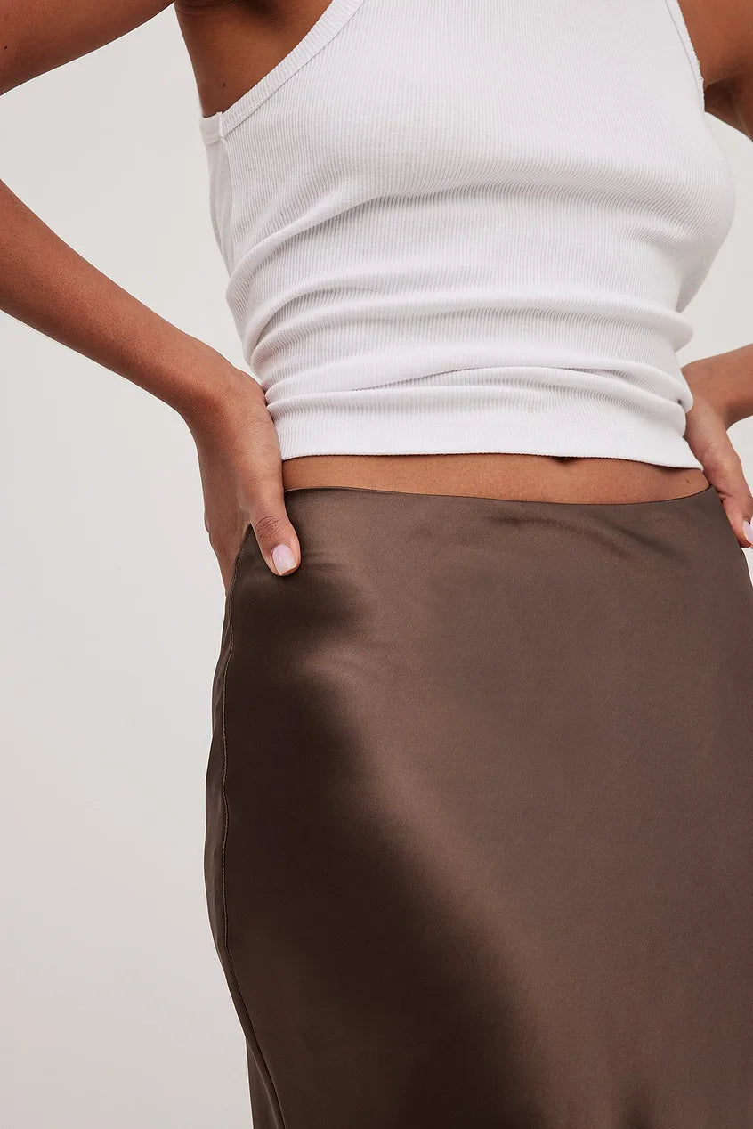 Avencea Satin Skirt with High Waist