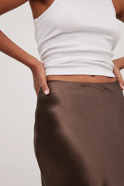 Avencea Satin Skirt with High Waist