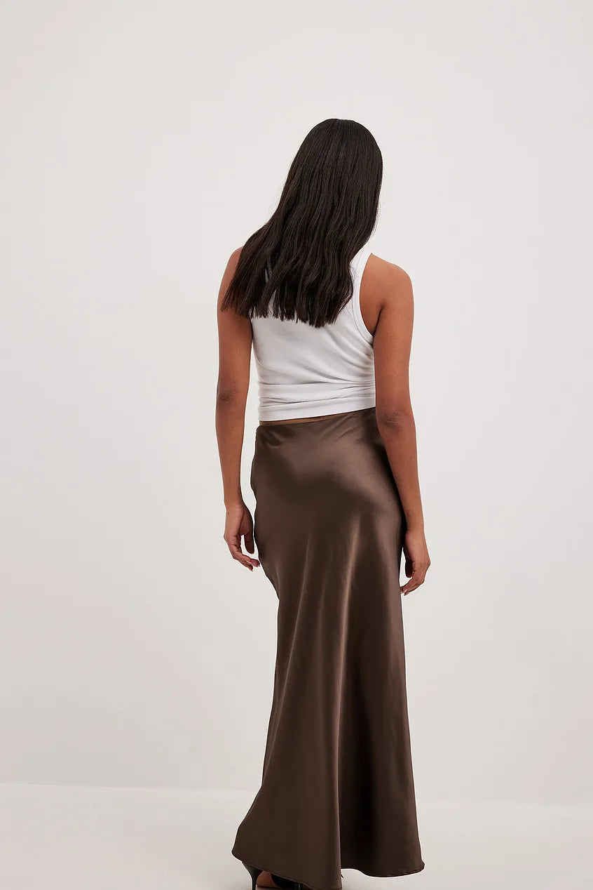 Avencea Satin Skirt with High Waist