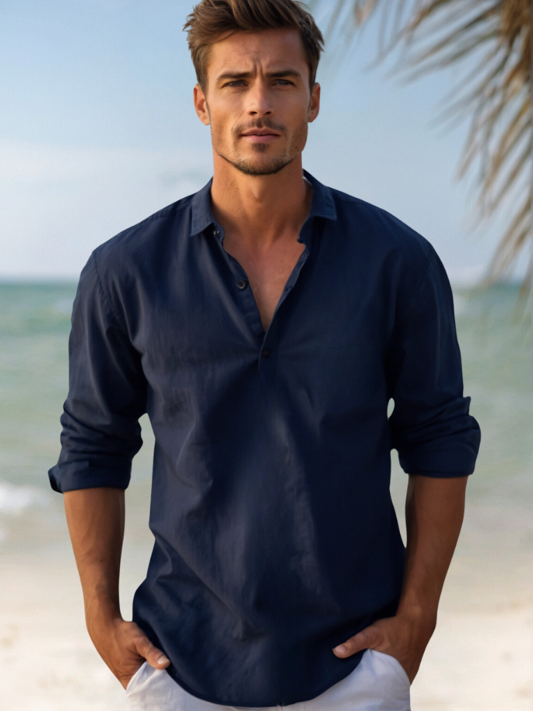 Men's Cozy Shirt - Breathable, Lightweight, Casual Beachwear