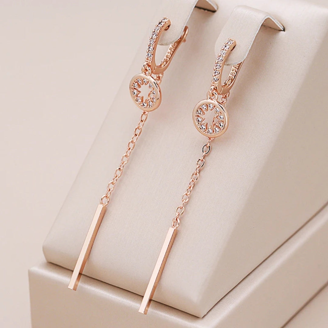 Elegant Dangling Gold Earrings
