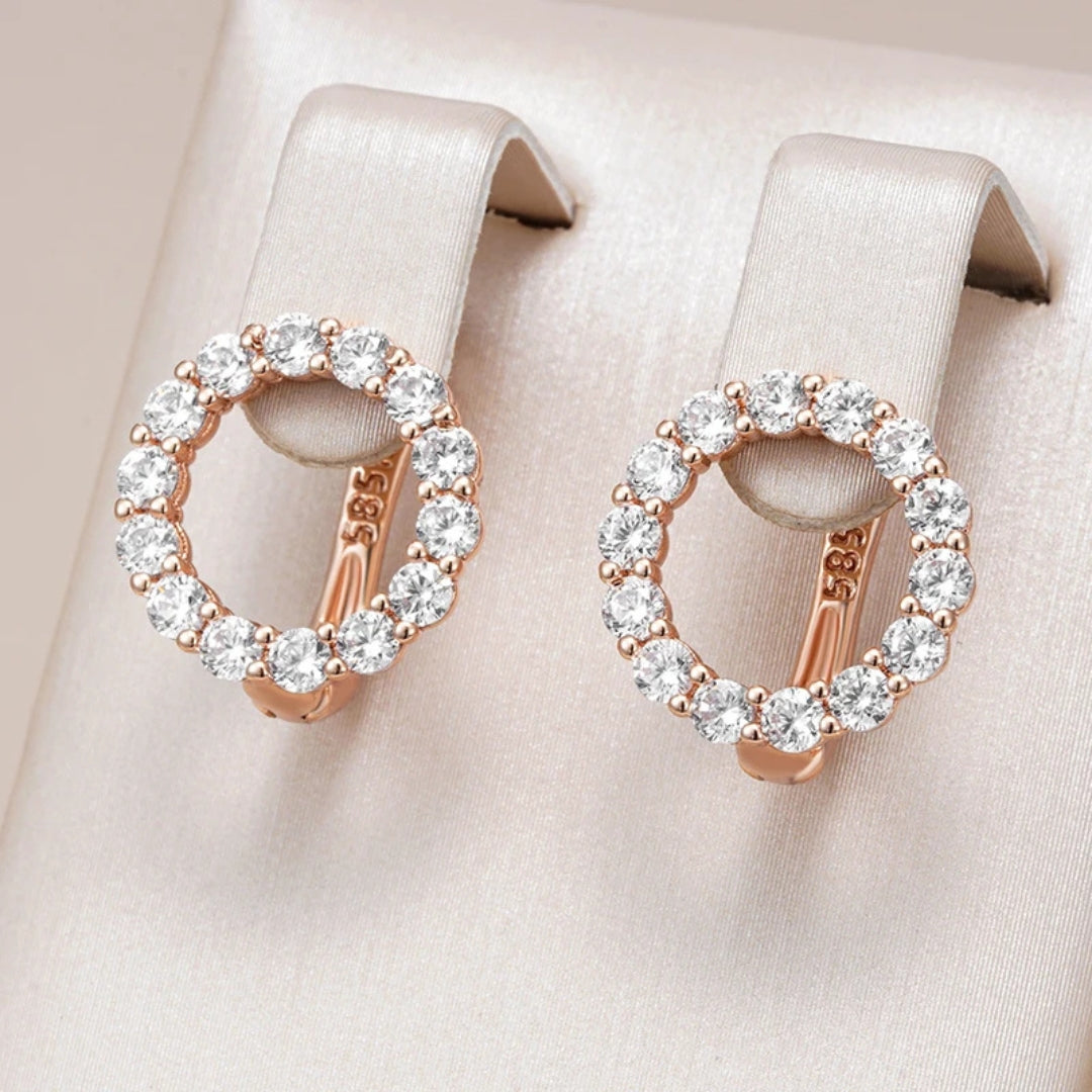 Elegant Bright Hollow Hoop Earrings