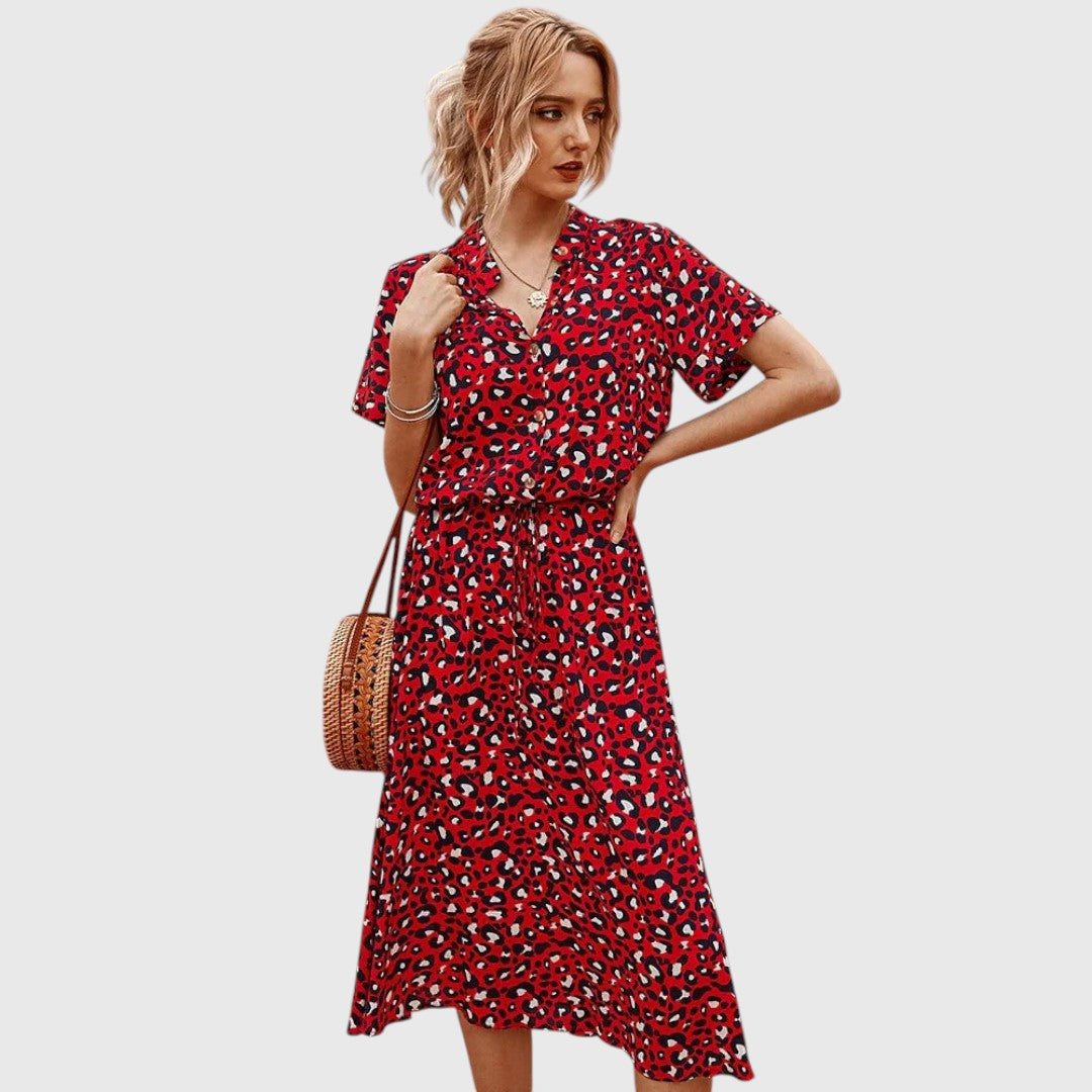 Eliza | Soft Spice Printed Midi Dress
