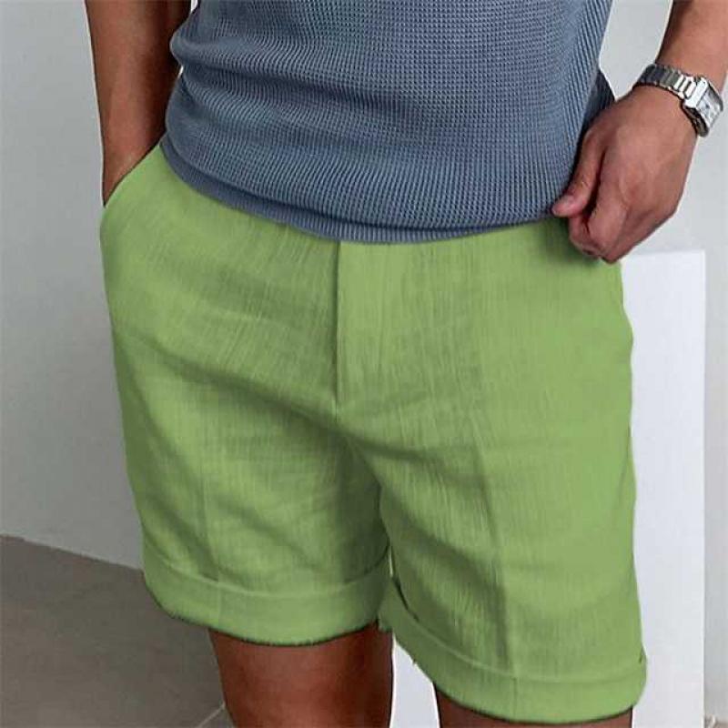 Men’s Linen Shorts – Relaxed Fit – Cuffed Hem – Lightweight Breathable Casual Wear