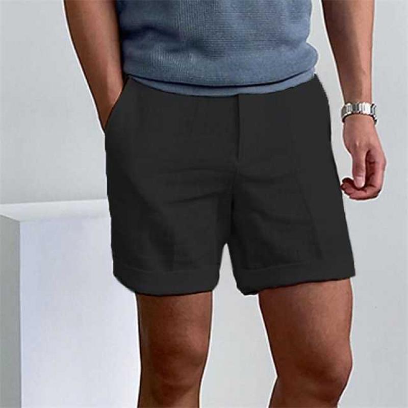 Men’s Linen Shorts – Relaxed Fit – Cuffed Hem – Lightweight Breathable Casual Wear