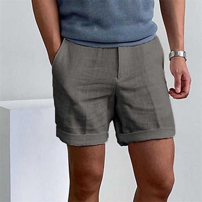 Men’s Linen Shorts – Relaxed Fit – Cuffed Hem – Lightweight Breathable Casual Wear
