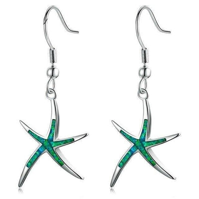 Sea Urchin Earrings made of Opal and Silver