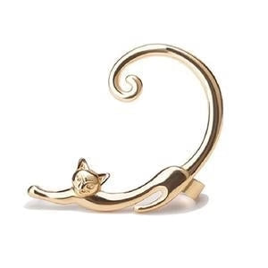 Silver Whisker Charm Earrings | White Gold 14k