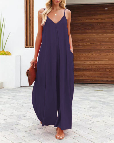 Women's Jumpsuit - Spaghetti Straps - Flowing Silhouette