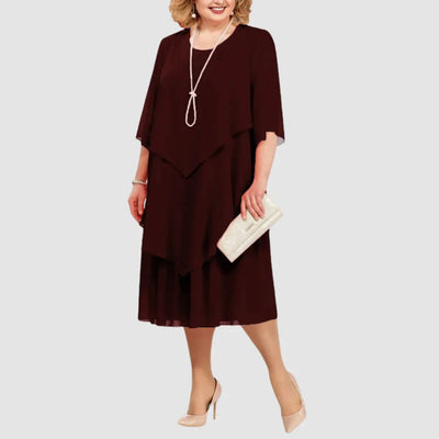 MARIBELLE | LAYERED CHIFFON MIDI DRESS