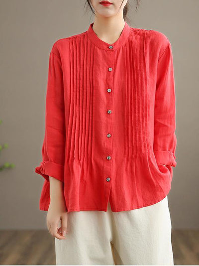 Ramie Blouse - White Linen Shirt Tunics Women