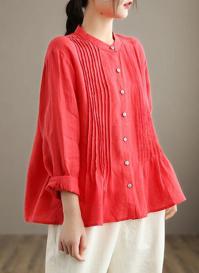 Ramie Blouse - White Linen Shirt Tunics Women