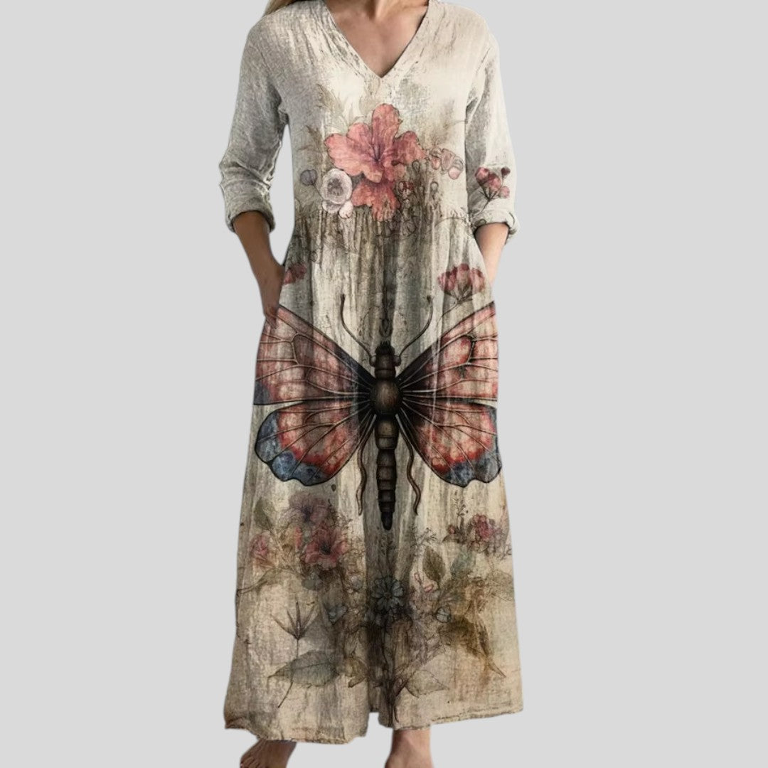 Polly | Retro Maxi Dress with Patterns