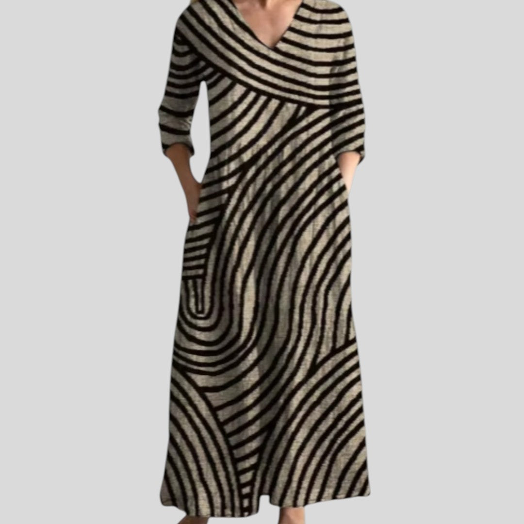 Astrid | Vintage Stripe Midi Dress