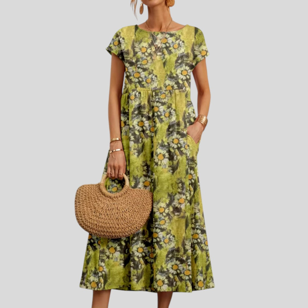 Siena | Elegant Floral Pattern Maxi Dress