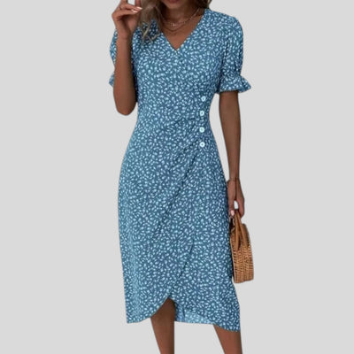 Hanna | Refined Floral Print Midi Dress