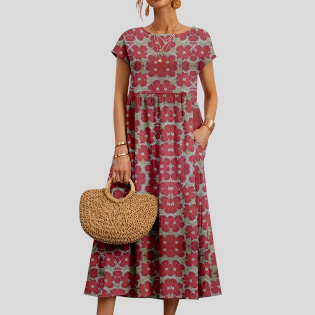 Siena | Elegant Floral Pattern Maxi Dress