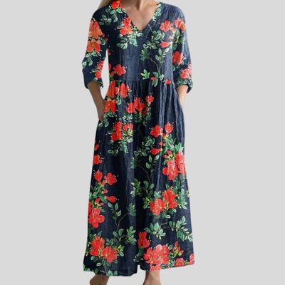 Polly | Retro Maxi Dress with Patterns